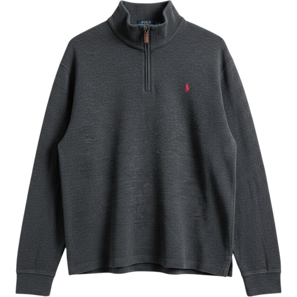 Polo Ralph Lauren Quarter-Zip Pullover Men XXL Gray Heather Red Pony Logo